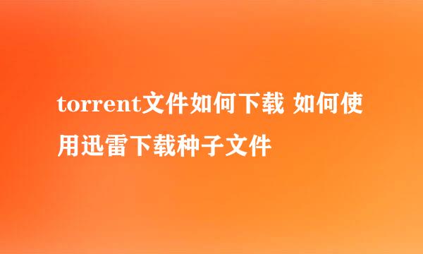 torrent文件如何下载 如何使用迅雷下载种子文件