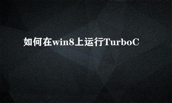 如何在win8上运行TurboC