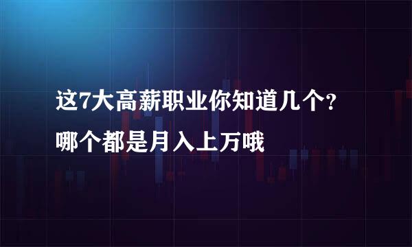 这7大高薪职业你知道几个？哪个都是月入上万哦