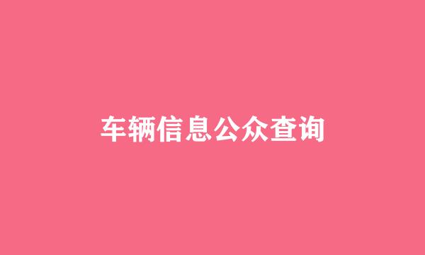 车辆信息公众查询