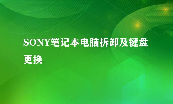 SONY笔记本电脑拆卸及键盘更换