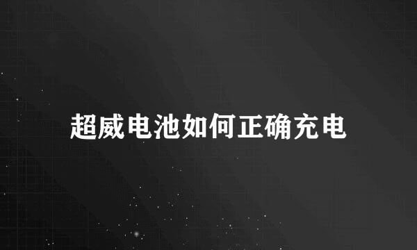 超威电池如何正确充电