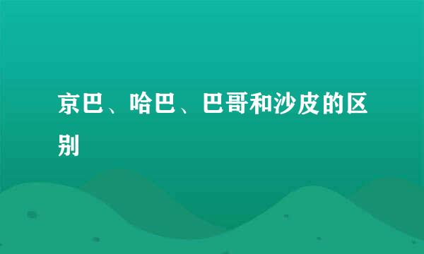 京巴、哈巴、巴哥和沙皮的区别