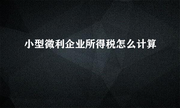 小型微利企业所得税怎么计算