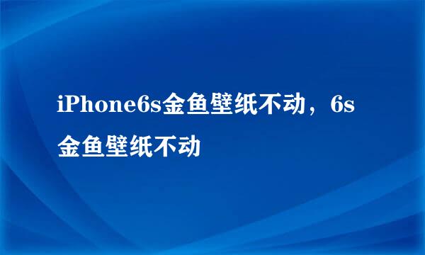 iPhone6s金鱼壁纸不动，6s金鱼壁纸不动