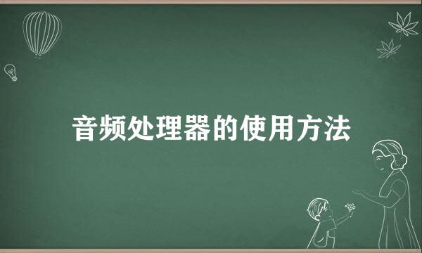 音频处理器的使用方法