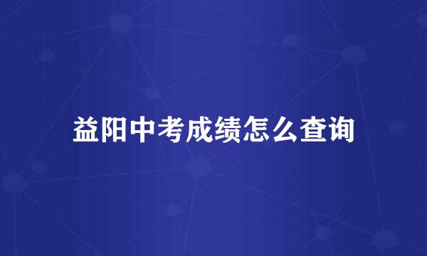 益阳中考成绩怎么查询