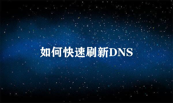 如何快速刷新DNS