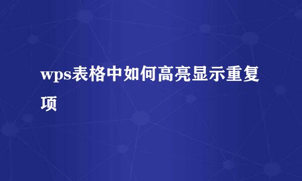 wps表格中如何高亮显示重复项