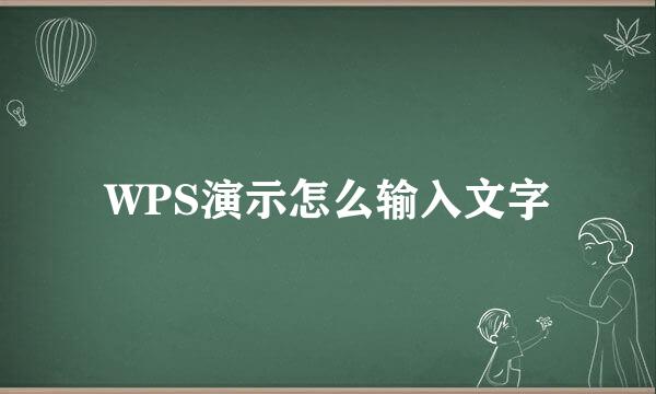 WPS演示怎么输入文字