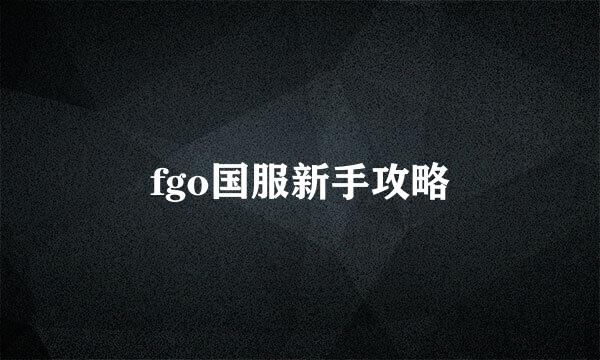 fgo国服新手攻略