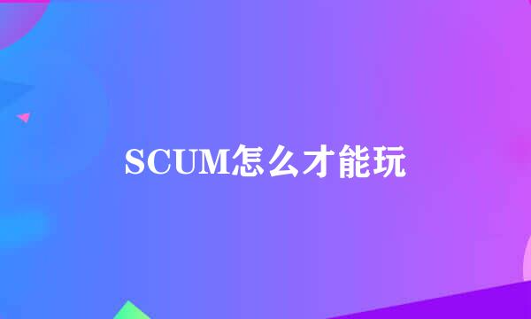 SCUM怎么才能玩