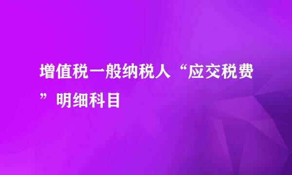 增值税一般纳税人“应交税费”明细科目