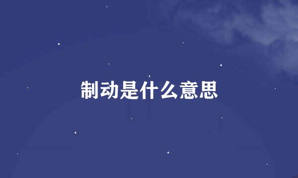 制动是什么意思