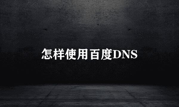 怎样使用百度DNS