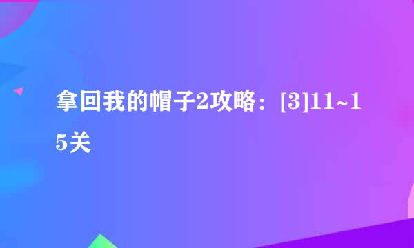 拿回我的帽子2攻略：[3]11~15关