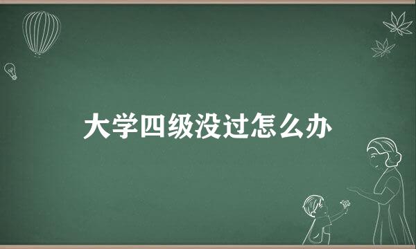 大学四级没过怎么办