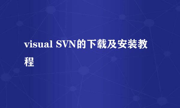 visual SVN的下载及安装教程