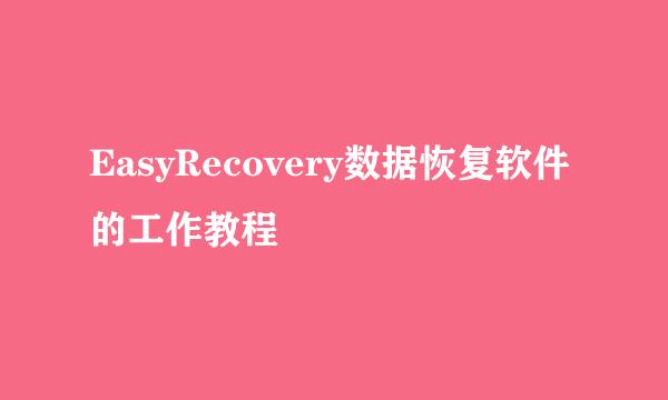 EasyRecovery数据恢复软件的工作教程