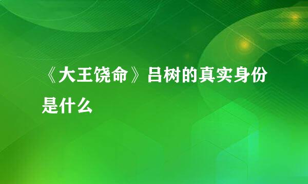 《大王饶命》吕树的真实身份是什么