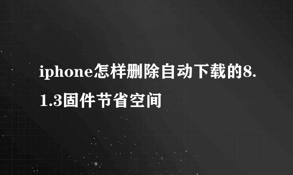 iphone怎样删除自动下载的8.1.3固件节省空间