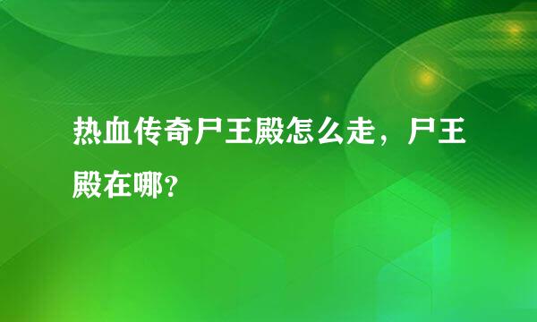 热血传奇尸王殿怎么走，尸王殿在哪？