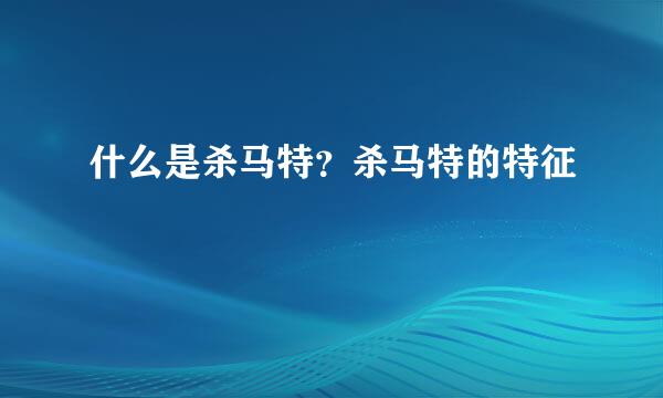 什么是杀马特？杀马特的特征