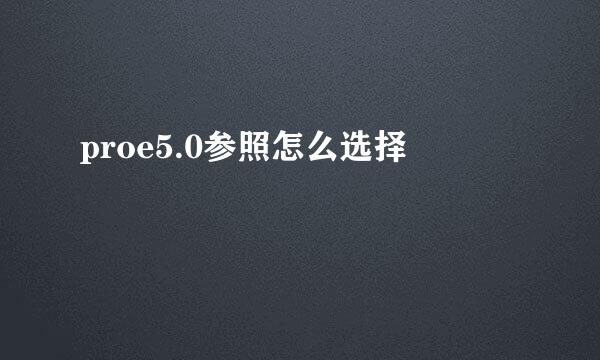 proe5.0参照怎么选择