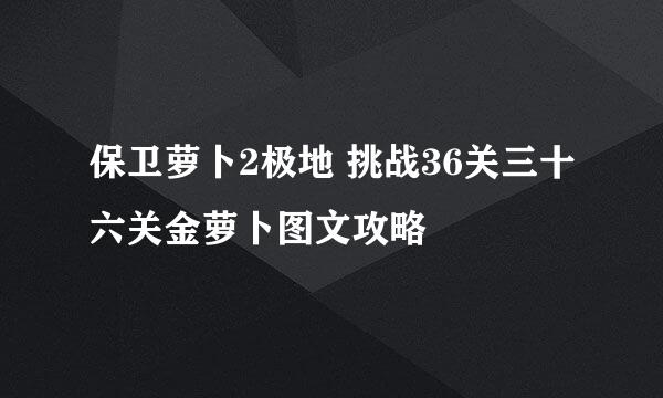 保卫萝卜2极地 挑战36关三十六关金萝卜图文攻略