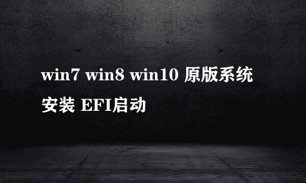 win7 win8 win10 原版系统安装 EFI启动