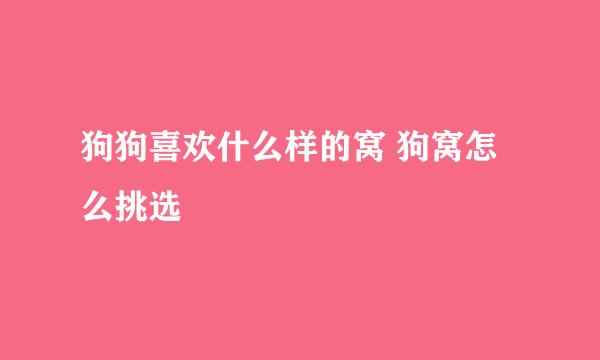 狗狗喜欢什么样的窝 狗窝怎么挑选