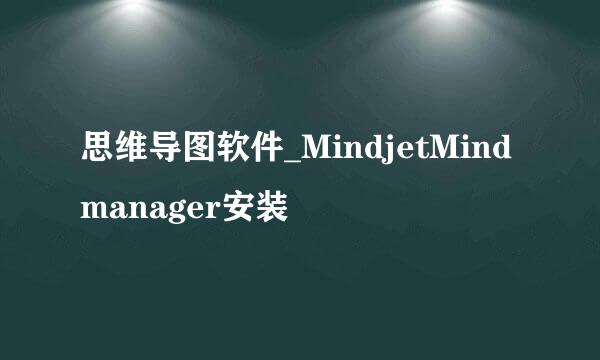 思维导图软件_MindjetMindmanager安装