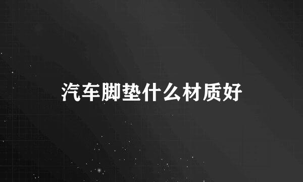 汽车脚垫什么材质好