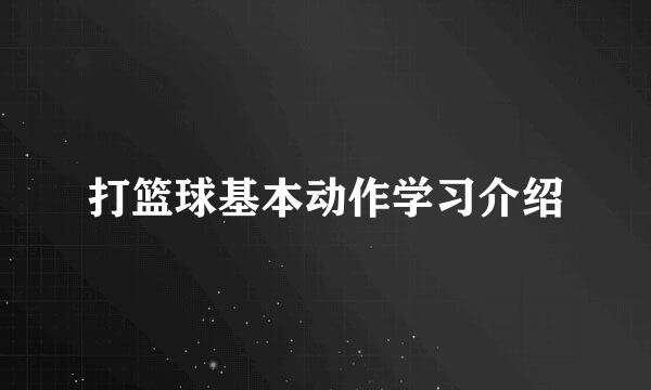 打篮球基本动作学习介绍