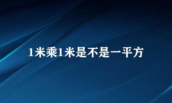 1米乘1米是不是一平方