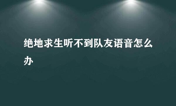 绝地求生听不到队友语音怎么办