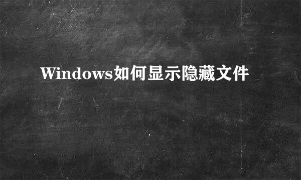 Windows如何显示隐藏文件