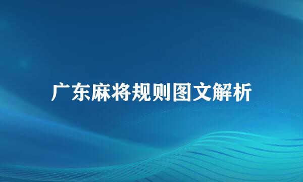 广东麻将规则图文解析