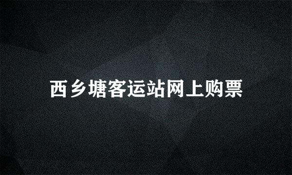 西乡塘客运站网上购票