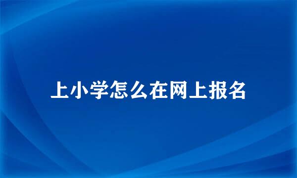 上小学怎么在网上报名