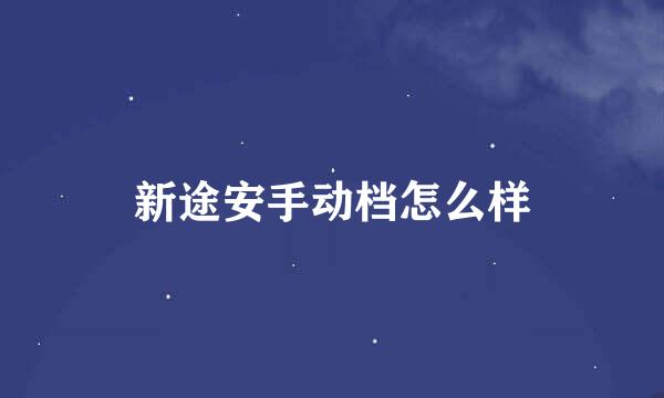 新途安手动档怎么样