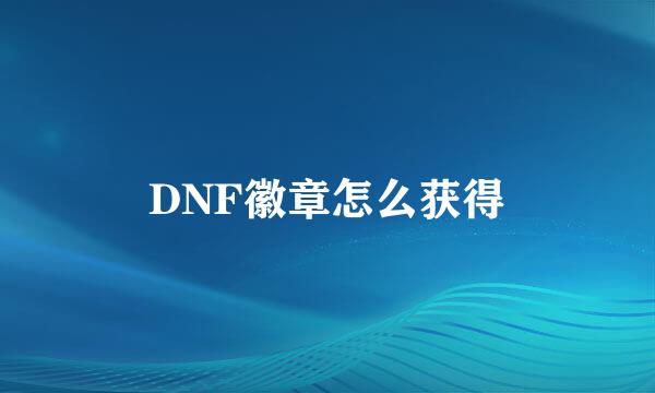 DNF徽章怎么获得