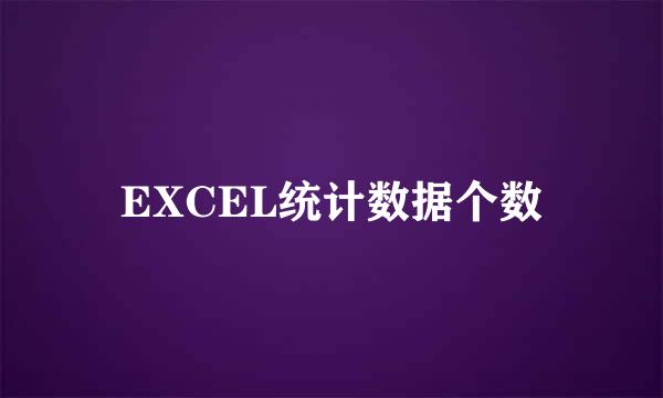 EXCEL统计数据个数