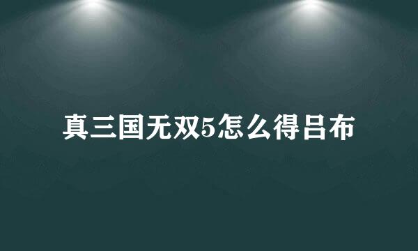 真三国无双5怎么得吕布