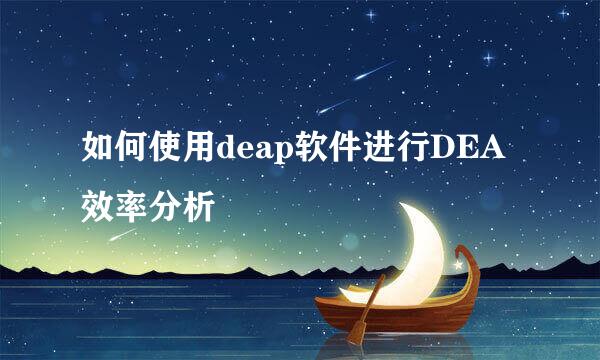 如何使用deap软件进行DEA效率分析