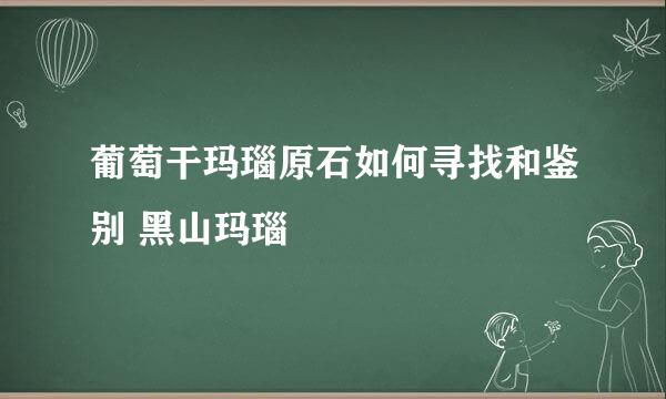 葡萄干玛瑙原石如何寻找和鉴别 黑山玛瑙