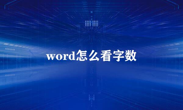 word怎么看字数