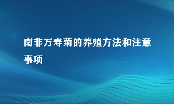 南非万寿菊的养殖方法和注意事项