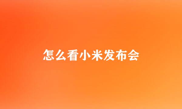 怎么看小米发布会