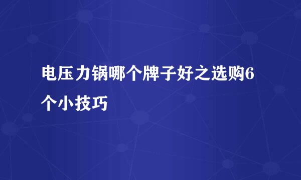 电压力锅哪个牌子好之选购6个小技巧